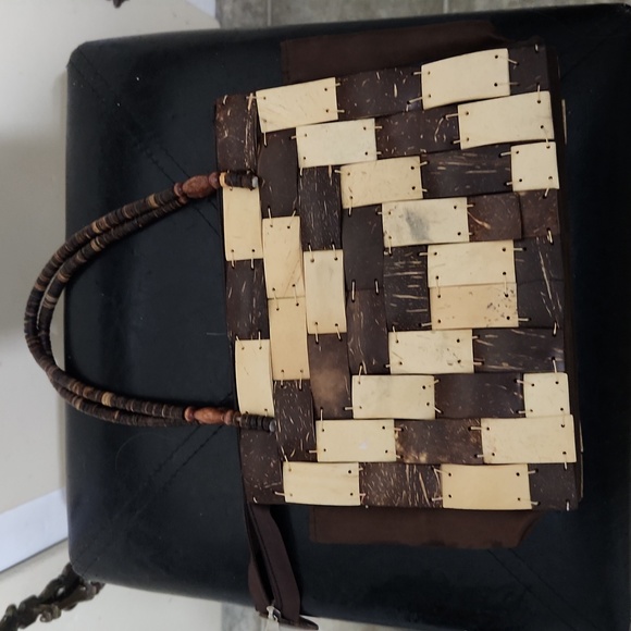Vintage coconut shell handbag - Picture 1 of 7